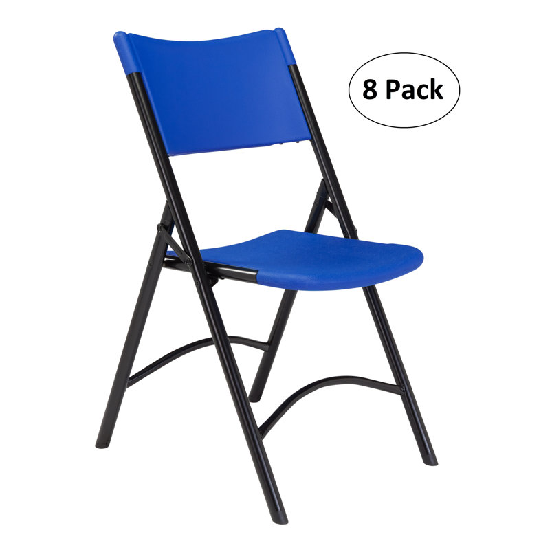 Ensemble de 8 chaises pliantes robustes en plastique NPS® 600 Series, Rouge / noir