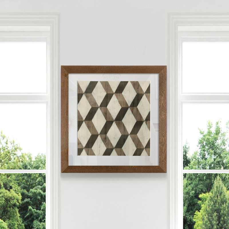 "Driftwood Geometry I", reproduction d’art graphique encadrée sur papier, Cadre en érable, H 21 po x l 21 po x P 1 po