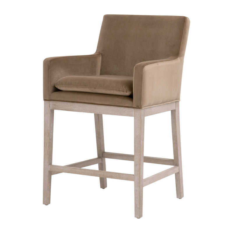 Drake Cotton Brown Counter Stool
