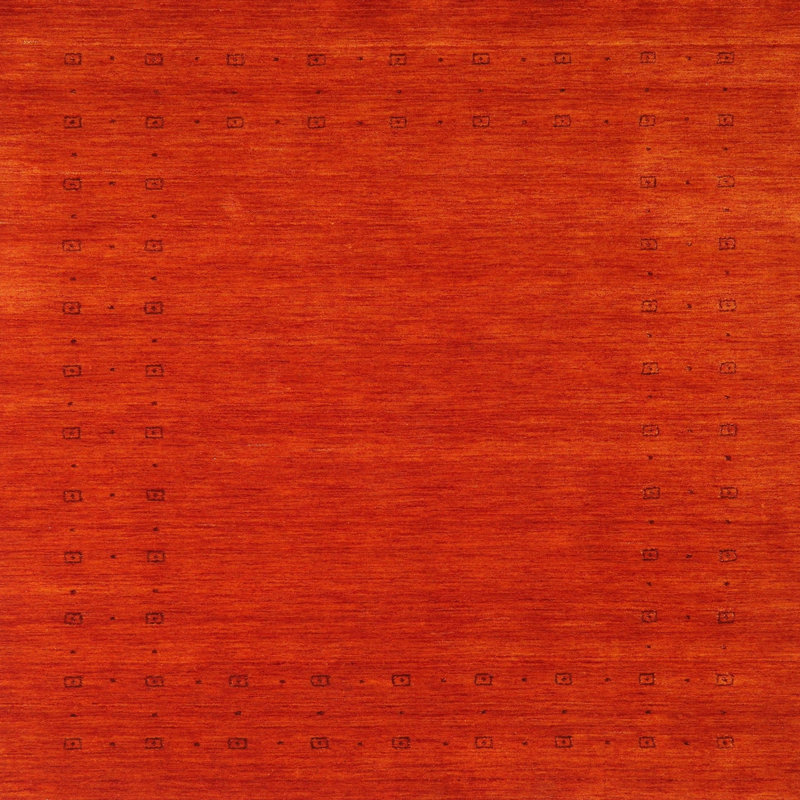 Tapis de zone orange contemporaine, Rectangle 5 pi x 7 pi