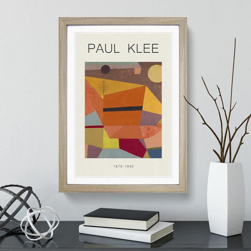 Joyful Mountain Landscape by Paul Klee - Picture Frame Art Prints, 48cm H x 36cm W x 2cm D, Black Framed