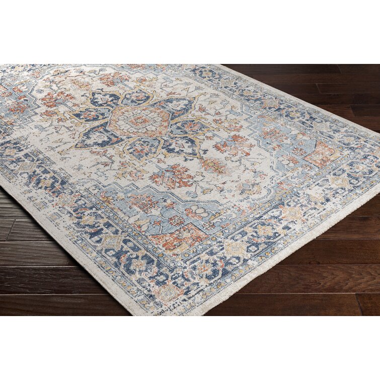 36x48 Aberdeen Navy and Tan Geo Crossd Chair Mat Rug - Rugs Town