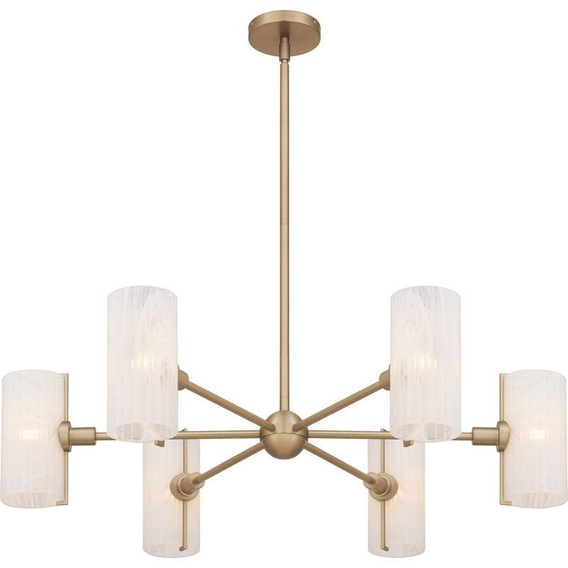 Lustre 6 lumières Curran, Doré