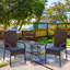 Stackable PE Rattan Outdoor Dining Chairs with Plush Cushions Set of 2-429735198-429735199