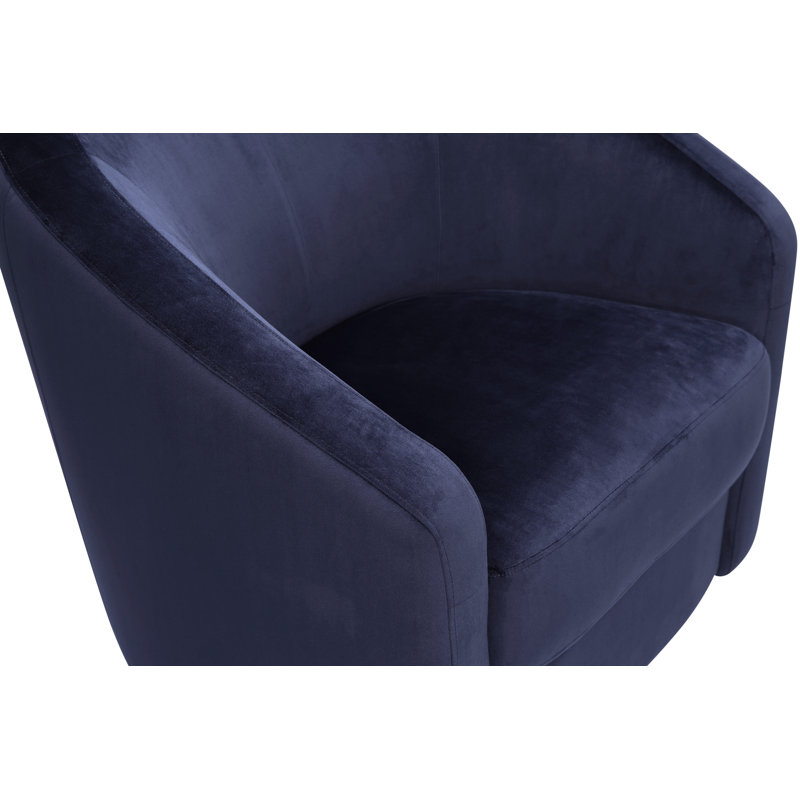 Madison Swivel Glider, Navy Blue Microsuede Fabric, Black