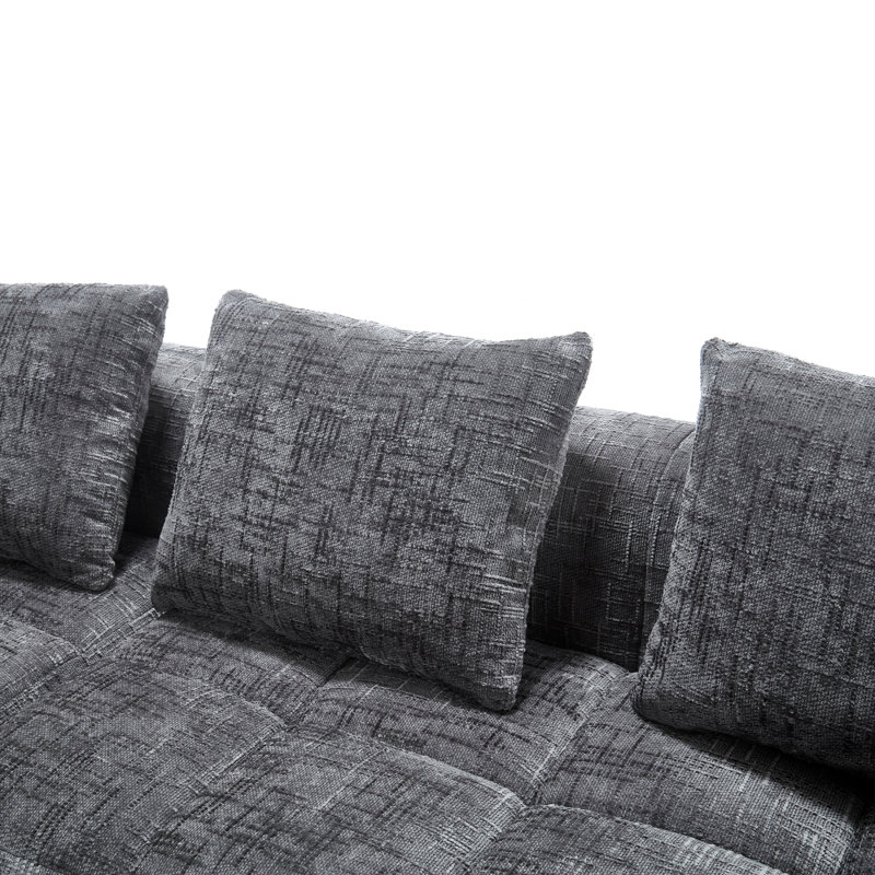 3 Seater Chenille Sofa, Grey