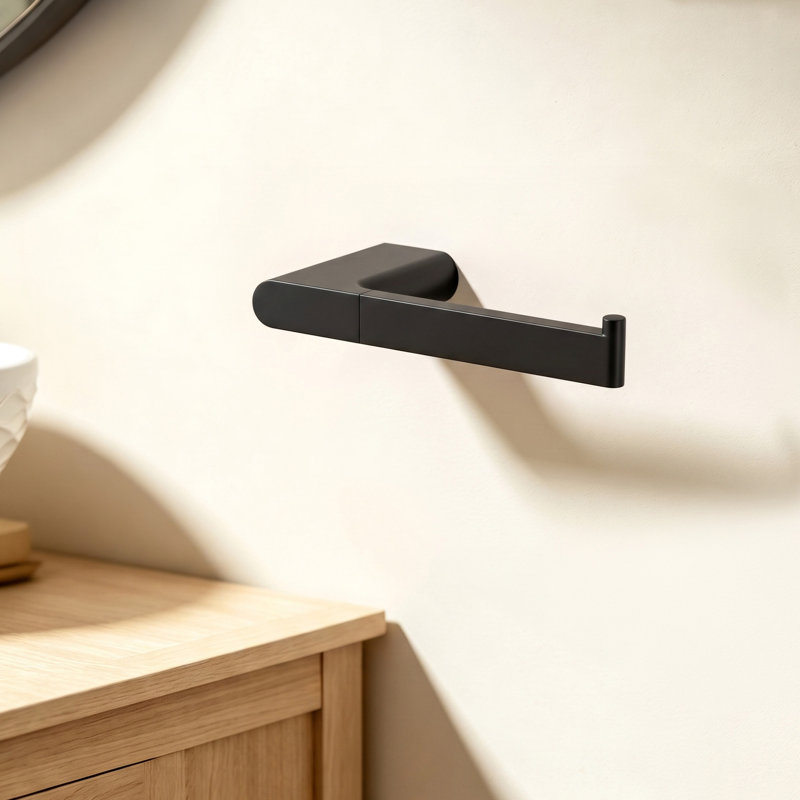 Porte-papier hygiénique mural en acier inoxydable, Noir mat