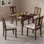 Ensemble repas compact 5 pièces avec abattant et 4 chaises rembourrées pour cuisine et appartement-96131551