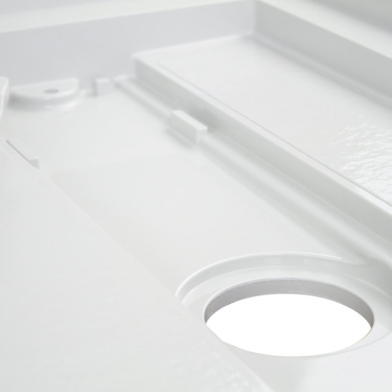 60'' W 32'' D Rectangular Single Shower Base, White, Right