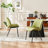 Mackensie Upholstered Dining Chairs Faux Leather Kitchen Chairs with Metal Legs-2099030739