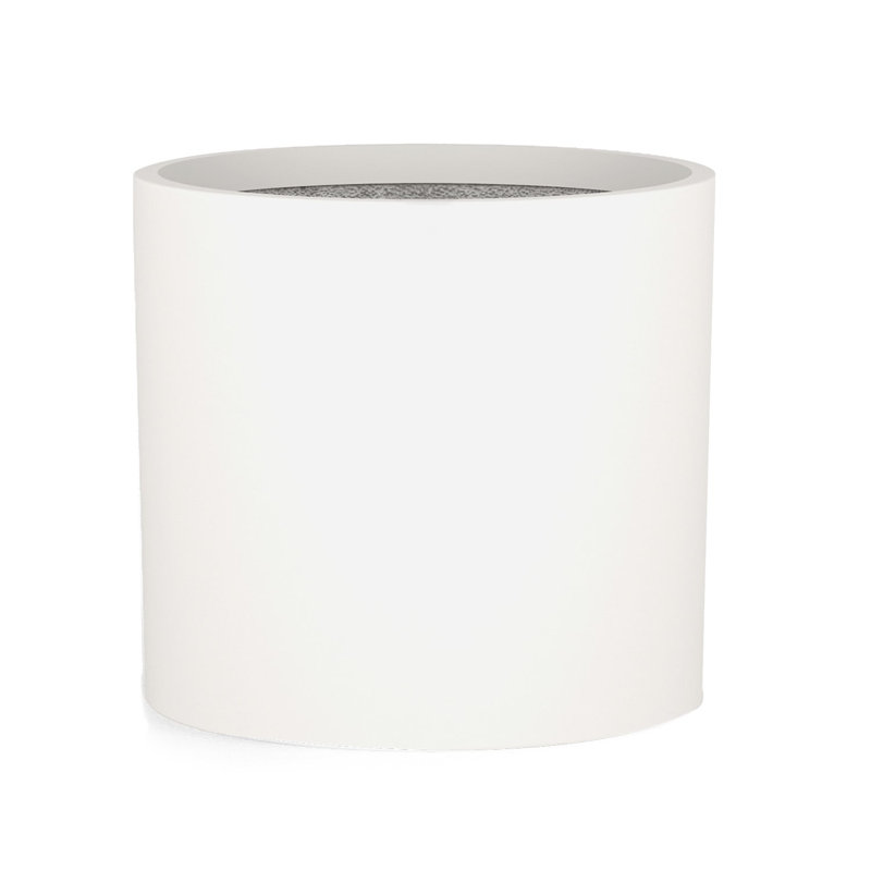 Blumfeldt Planter Plant Pot Fiber Stone In/Outdoor, 27cm H x 29cm W x 29cm D, White