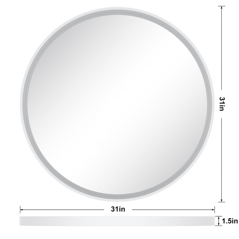 Miroir Karrina, Blanc, 31 po x 31 po