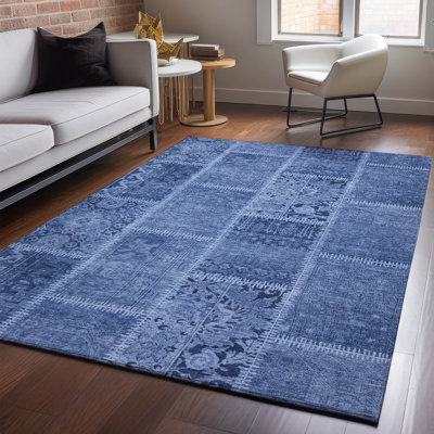 Premium Machine Washable Cerrito Navy Rug