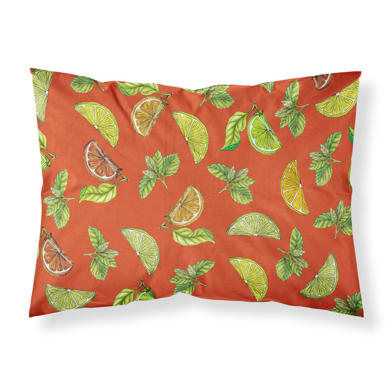 Taie d'oreiller à motif citrons et citron, Orange