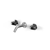 Acquaco Linki Io Wall Mount Three-Hole Two Handle Bathroom Lavatory Faucet with 5'' Spout Reach