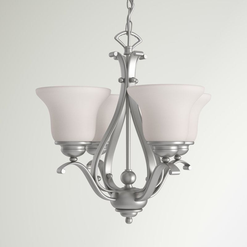 Macalla 4 - Light Steel Dimmable Empire Chandelier, Brushed Nickel