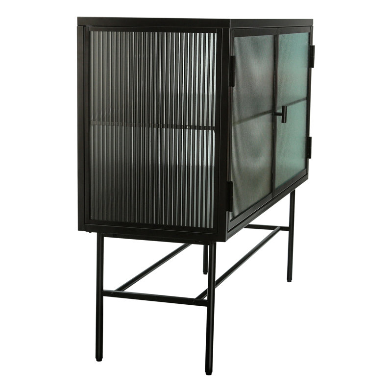 Dilana 43.4'' Buffet Table, Storage Credenza, Buffet Cabinet wth Detachable Wide Shelves, Black