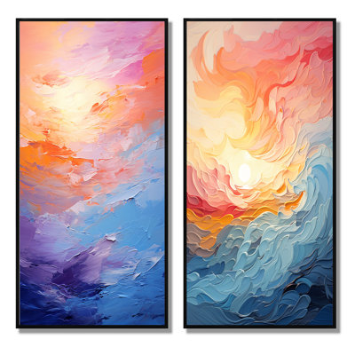 «Bold Pastel Sunset», 2 pièces