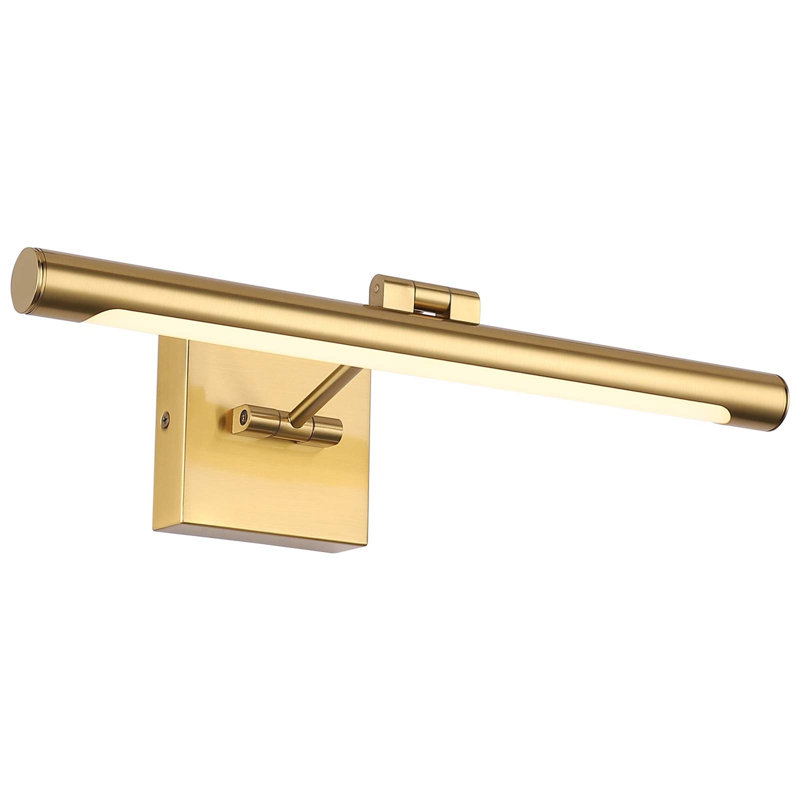 Lampe pour tableau à intensité variable avec bras pivotant réglable et cadre photo, Brass