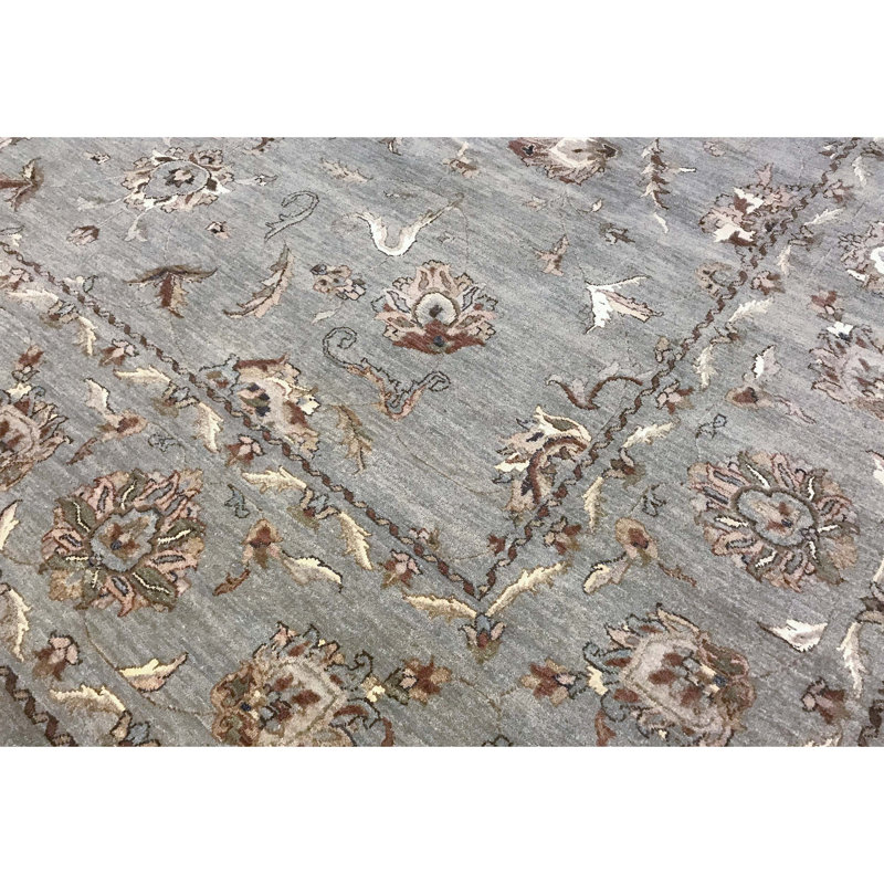 Tapis gris de haute qualité noué à la main