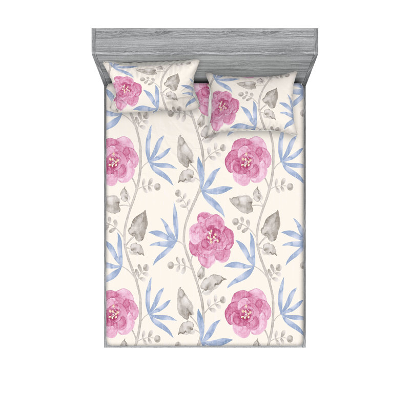Drap-housse et taies décoratives 3 pièces Ambesonne, Ensemble de draps pour grand lit avec 2 taies d'or