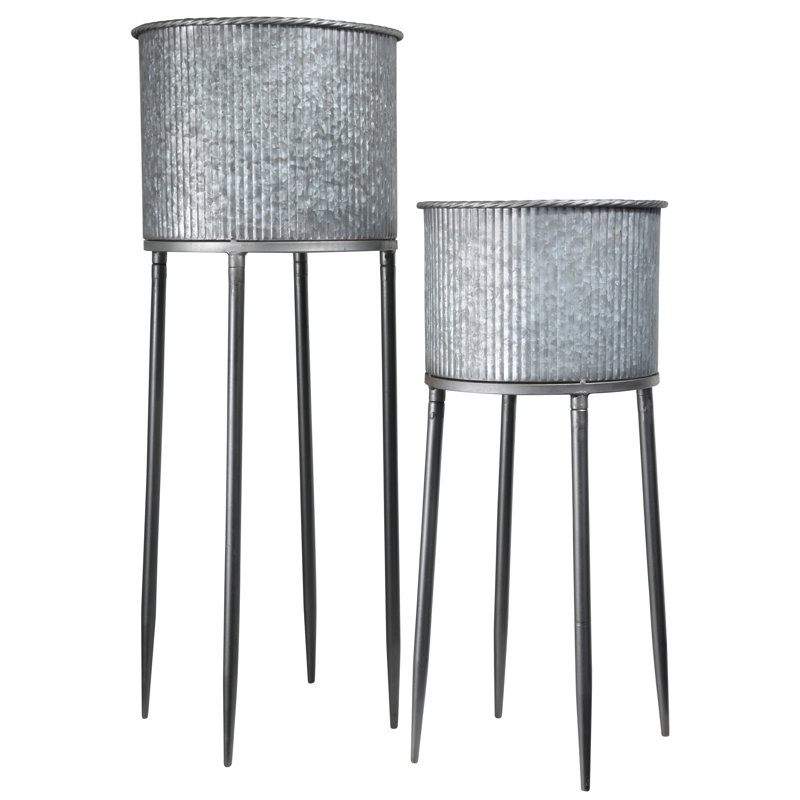 Ensemble de pots à fleurs en métal 2 pièces Kuster