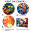 Ensemble de salon orange et bleu Thistle Bloom I - Thistle Wall Art-346323409-346323413-346323410