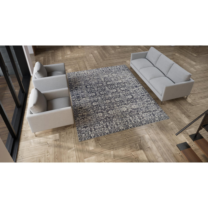 Gray Alchemy Geometric Transitional Wool Silk Blend Rug - 8' x 10'1"