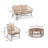 Boho 4-Piece Outdoor Seating Set with Oval Acacia Wood Table & Removable Cushions