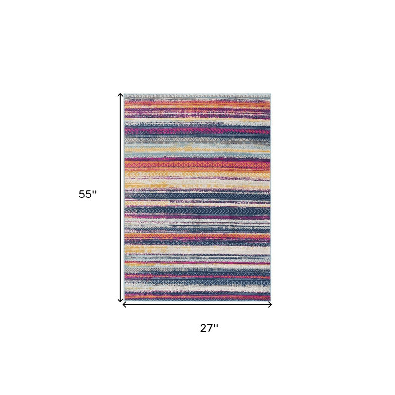Lakshmi Striped Indoor Rug, Runner 2' x 5'