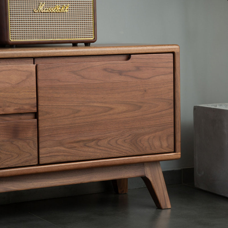 Meuble télé en bois massif de style américain, 82.68"