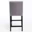 Tabouret de comptoir Kd (2) en gris - l 17,75 po x P 23,2 po x H 37,73 po, structure en bois massif, revêtement 100% élégant pour tout style d'intérieur , Tissu, Tendance