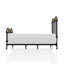 Cadre de lit simple, 7 barreaux, fini or brossé à la main, entièrement en métal, style transitionnel, revêtement en poudre, aspect noir antique. Dimensions