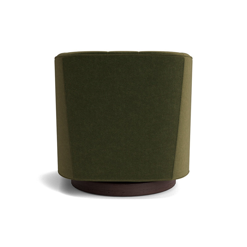 Cooper Upholstered Swivel Barrel Chair, Performance Velvet - Balsam, Java