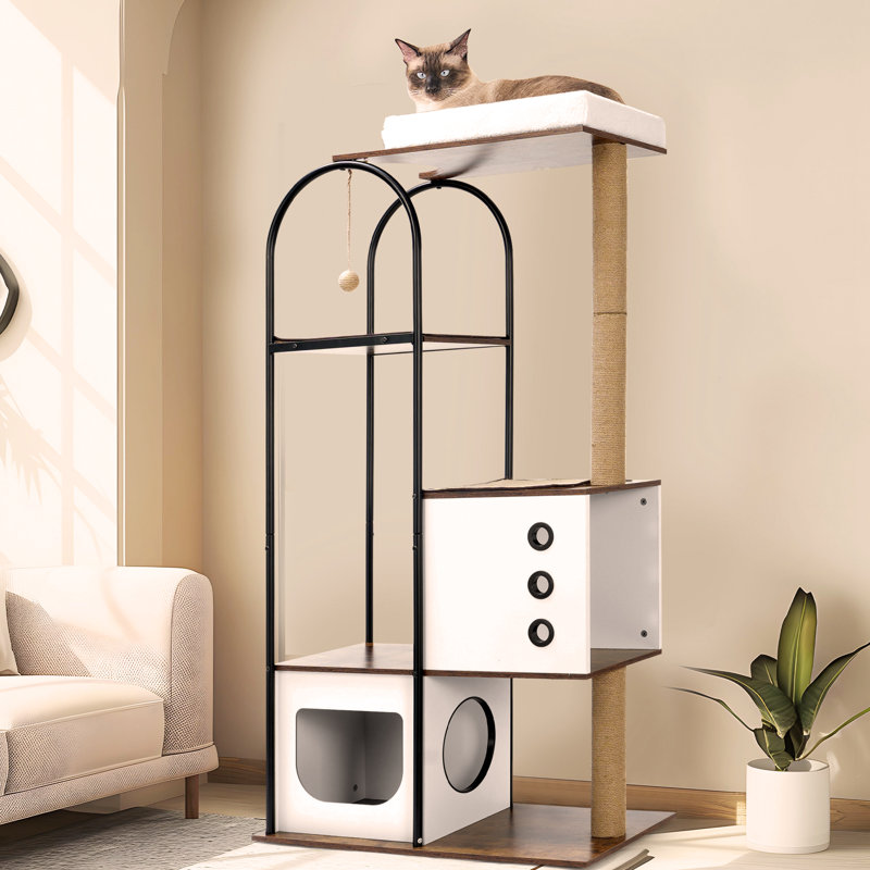 Habitation pour chat polyvalente à plusieurs niveaux avec des caractéristiques avancées pour le plaisir félin