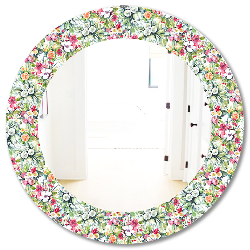 Miroir mural Flowers 6, H 31,5 po x l po
