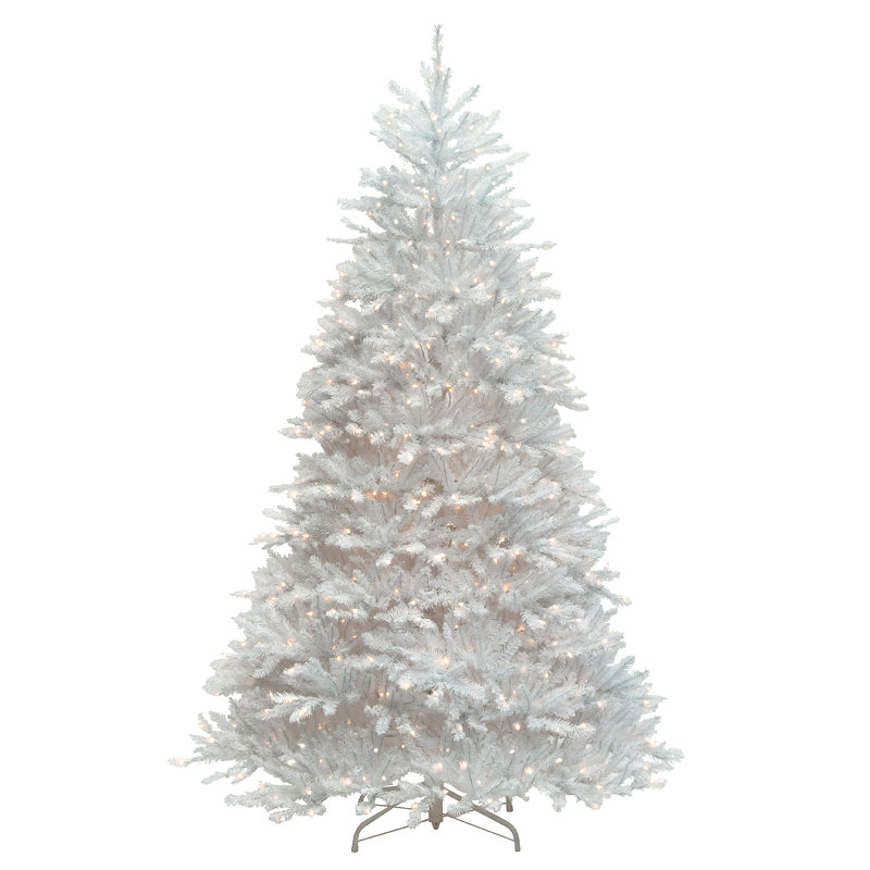 Dunhill 9' White Fir Artificial Christmas Tree with 900 Clear Lights with Stand, 7.5'