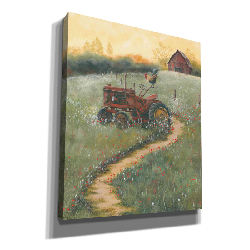 «The Old Tractor» par Pam Britton, art mural sur toile, H 24 po x l 20 po x P 0,75 po