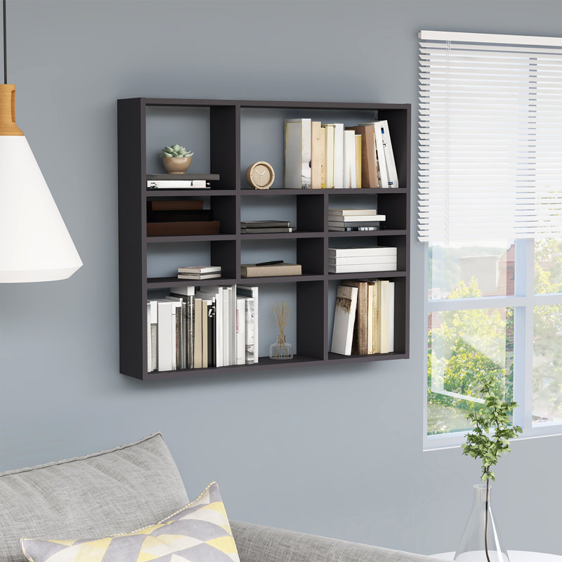 Ramus 10 Piece Wood Accent Shelf, Grey