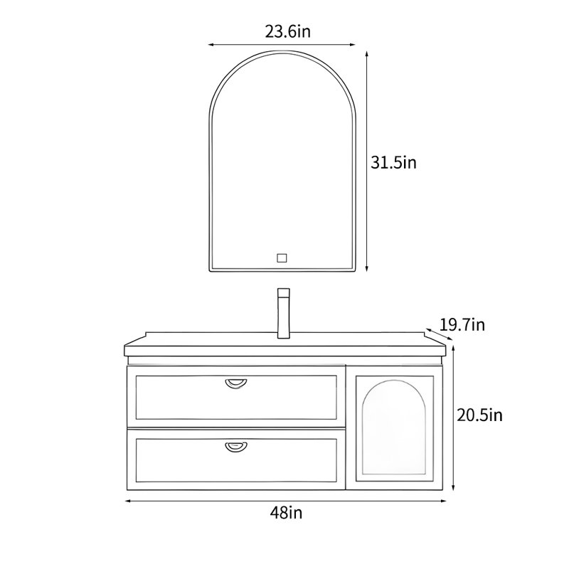 French style simple bathroom cabinet, Pink