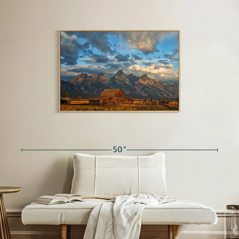 Rustic Wyoming, Floating Frame Natural Wood, 37" X 25"