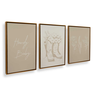 Tan Cowboy Trio Set of 3
