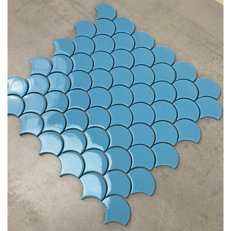 Carreau de mosaïque en verre 2 po x 1,75 po, Bleu