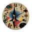 Illustration rétro de la Crystalline Consciousness - horloge murale géométrique abstraite surdimensionnée en bois-824657497