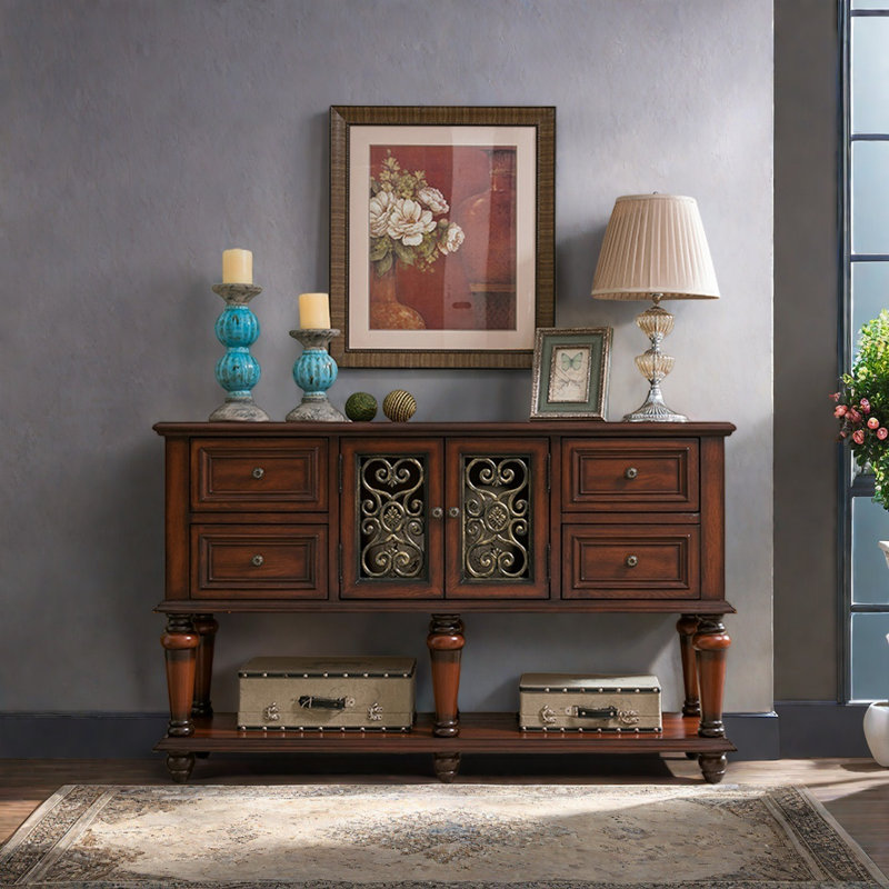 American Retro Multifunctional Console Table, Brown