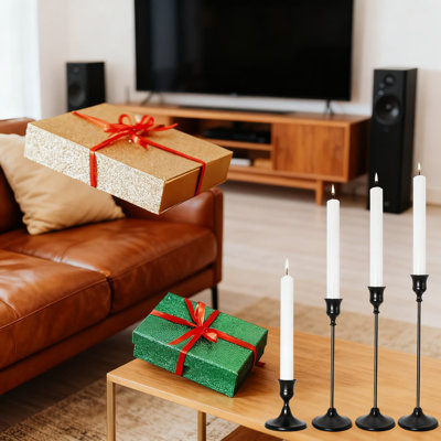 Ensemble de 3 porte-bougies vintage en métal rétro pour décoration de table, centre de mariage et fête festive avec charme rustique