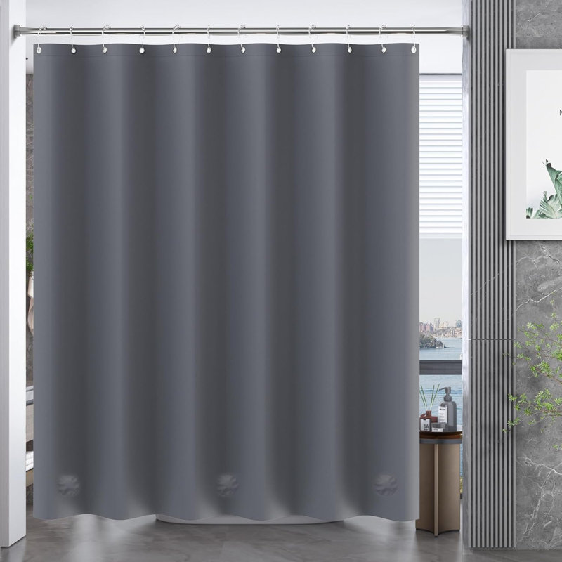Heavy Duty PEVA Shower Curtain With Weighted Stones, Waterproof Bathroom Shower Liner With Rustproof Grommets For Easy Hanging And Durability