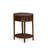 3-Pc Platform Queen Bed Set with Button Tufted Bedframe and 2 Antique Mahogany Mid Century Modern Nightstands - Brown faux Leather with Brown Texture and Black Legs-288244966-288244964
