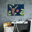 Toile épique Graffiti «Bright Christmas Deer Blue» par Anne Tavoletti, 54 po x 40 po-947580418
