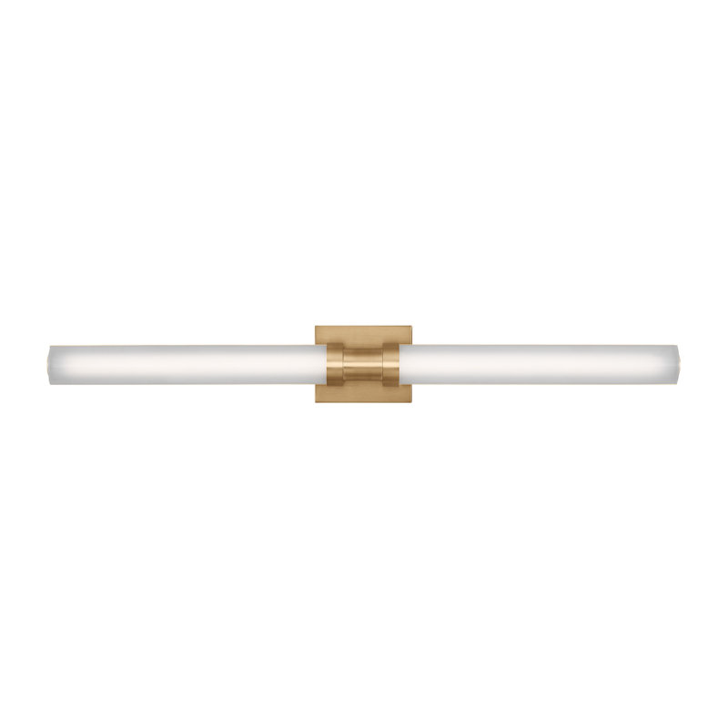 Kelan Single Frosted Dimmable LED Vanity Light, Satin Brass
